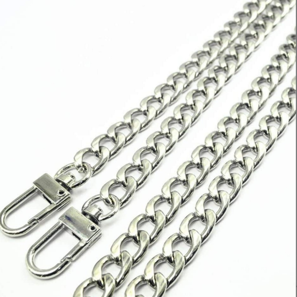 47" Silver Chain For Crossbody Purse Non-Branded, Excellent Quality